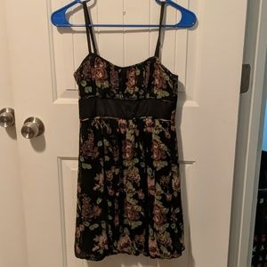 Red, Brown, and Black Floral dress
